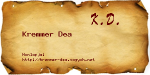Kremmer Dea névjegykártya